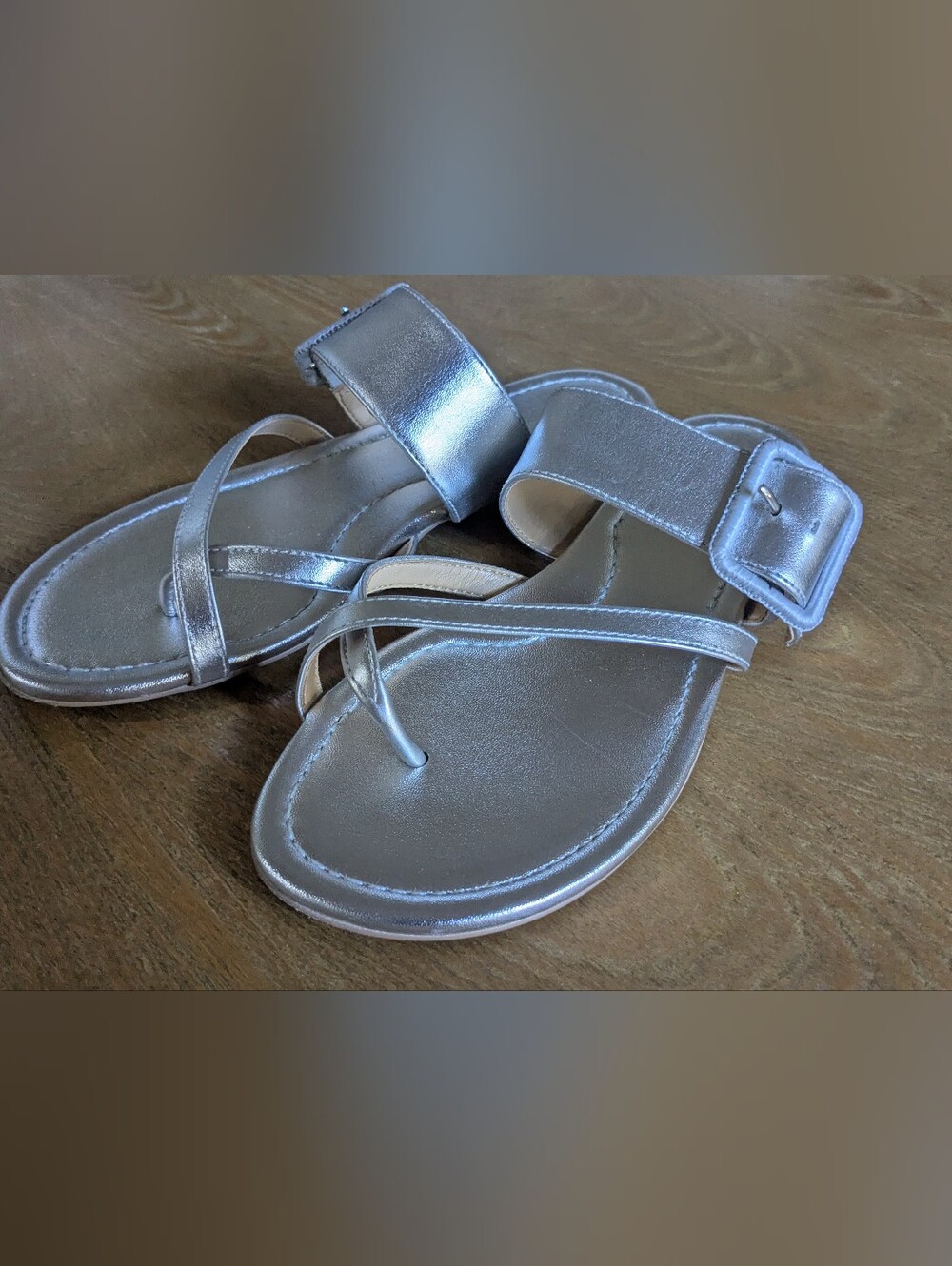 Women’s Talbots Metallic Silver Thong Sandals Size 6M